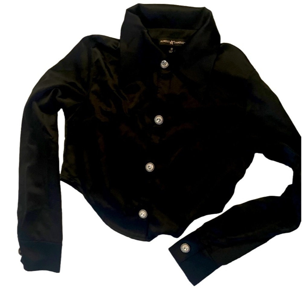 Almost Famous satin long sleeve crop top size s
